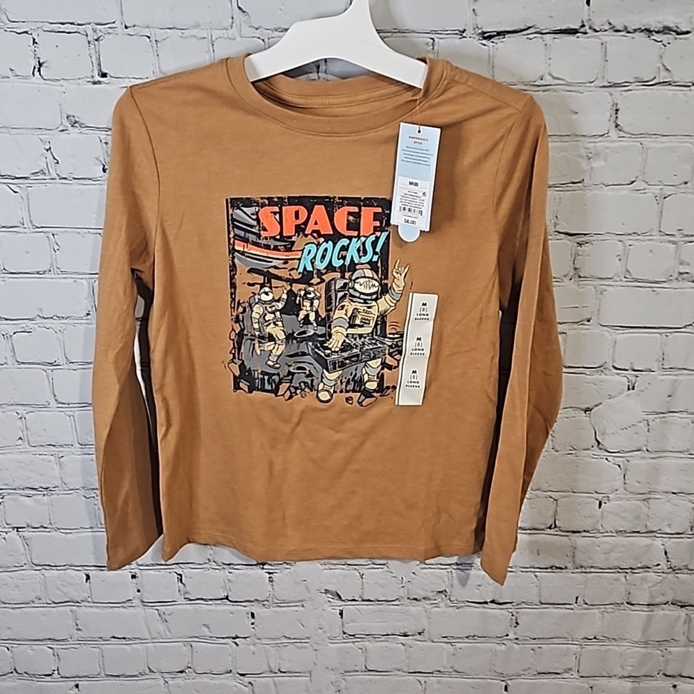 Space Rocks graphic long sleeve tee